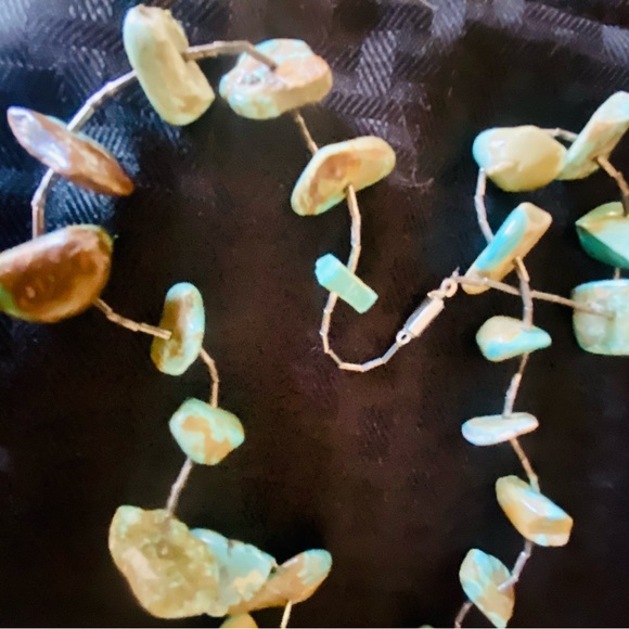 Vintage 1940’s Navajo Kingman Mined Turquoise & “Liquid Silver” Beaded Necklace - Picture 6 of 17